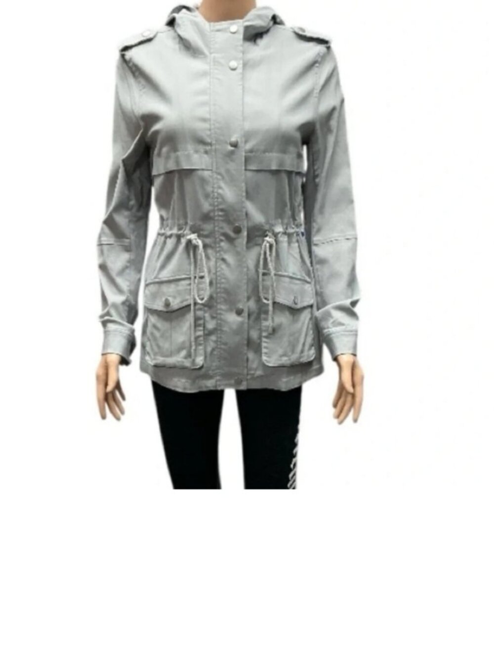 Eden Society Light Gray Women's Utility Jacket, Size Small